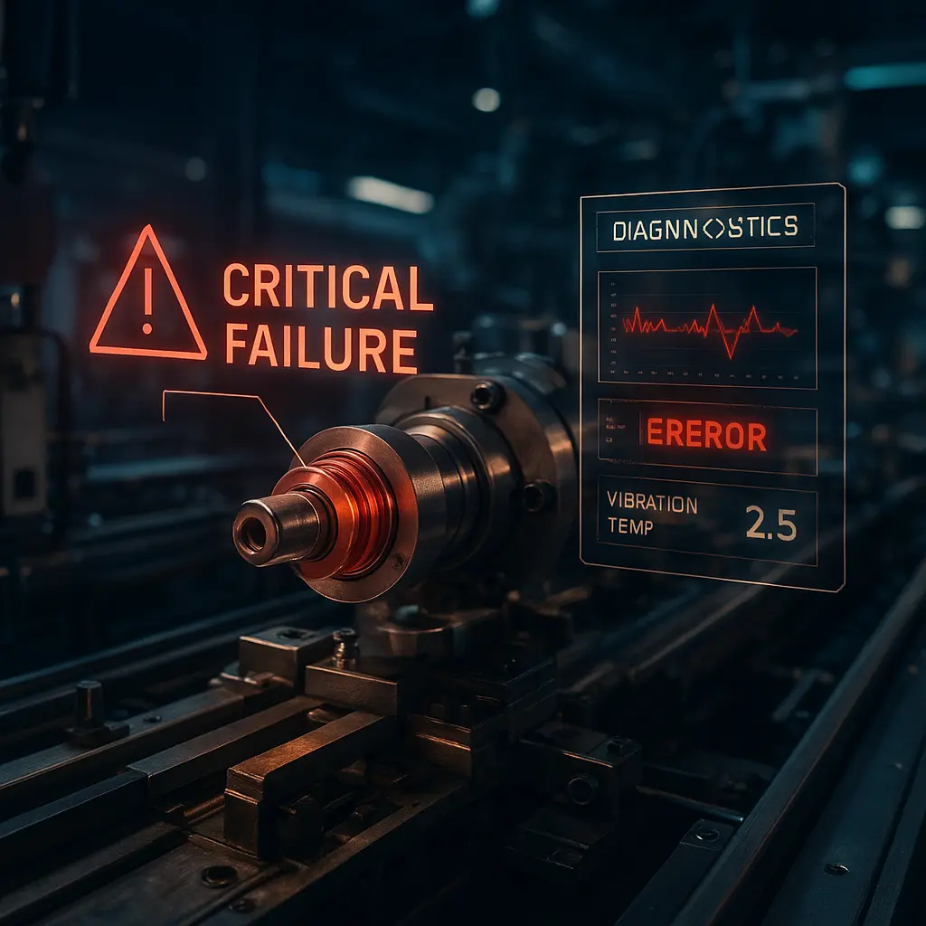 Automated production line showing critical component with operational indicators